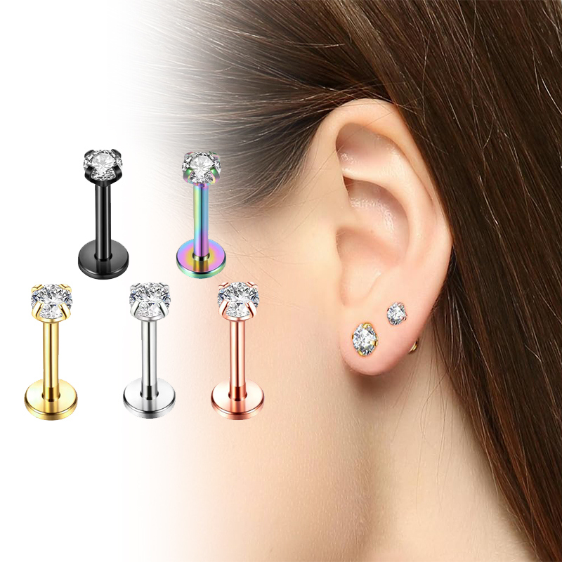 Body Jewelry Cartilage Earrings - Orecchini a perno in titanio 16G