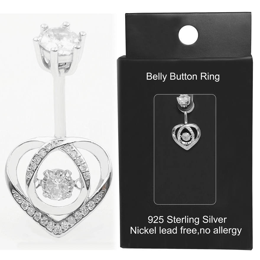 Body Jewelry Materials - Anello per ombelico in argento sterling