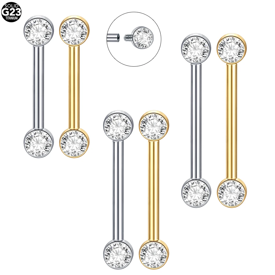 Body Jewelry Implants - Bilanciere per capezzolo filettato internamente in