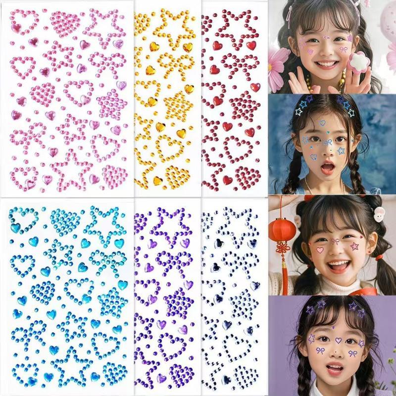 Body Jewelry Eyebrow - 1 Foglio di Adesivi Colorati Autoadesivi
