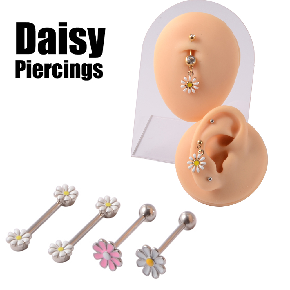Yellow Body Jewelry - 361L acciaio chirurgico Daisy fiore Piercing