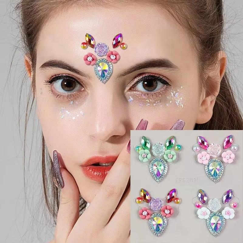 Body Jewelry Eyebrow - Adesivi per il Viso con Strass