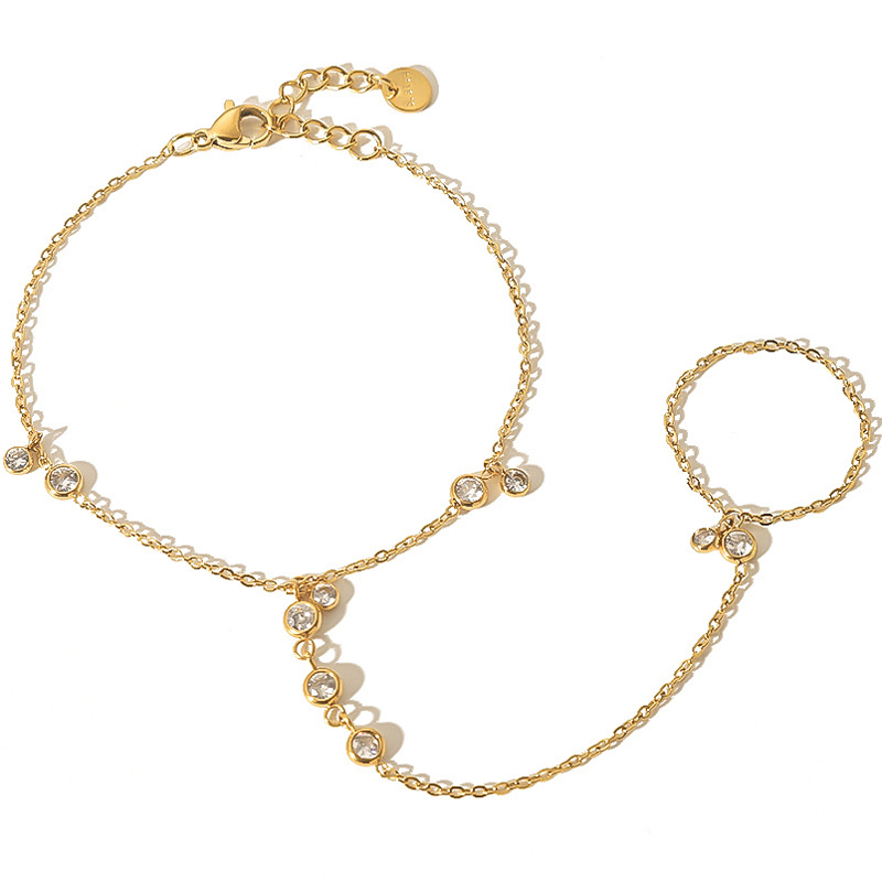 Yellow Body Jewelry - Bracciale con catene a mano in