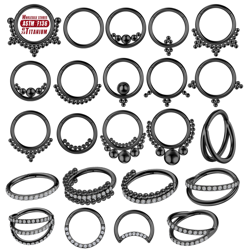 Body Jewelry Implants - F136 Titanio Piercing Nero Anello al