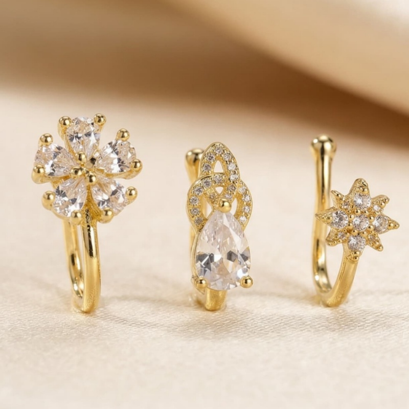 Body Jewelry Materials - Set di 3 clip per naso