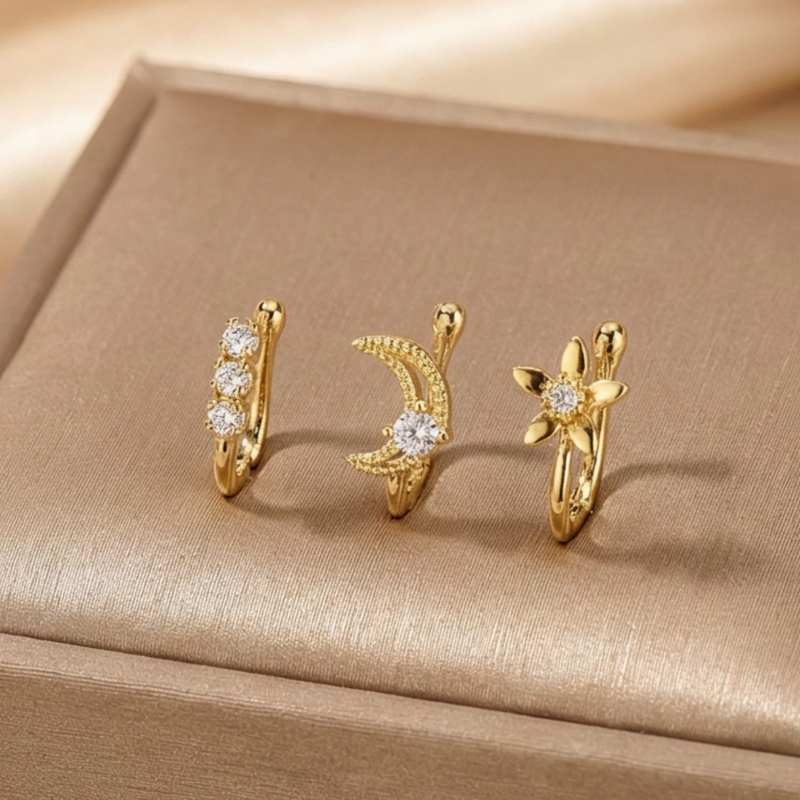 Body Jewelry Materials - Set di 3 clip per naso
