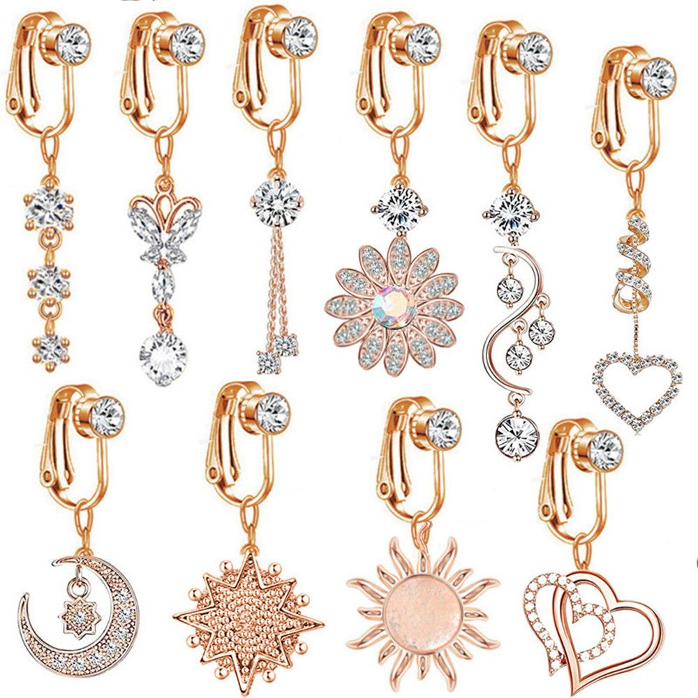 Clip per orecchio a clip con d - Body Jewelry Cartilage Earrings recensione e prezzo