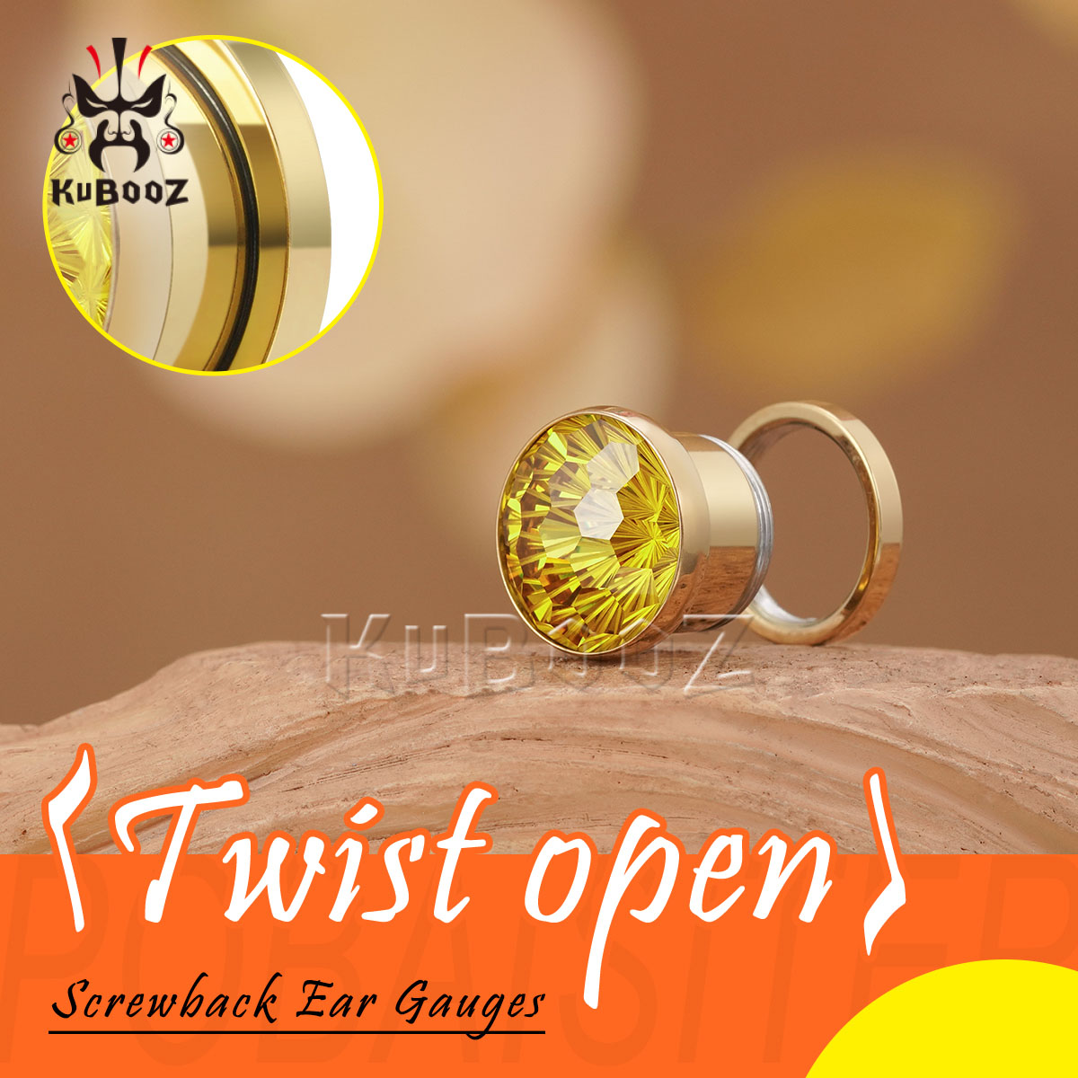 2 pezzi tappi per le orecchie  - Yellow Body Jewelry recensione e prezzo