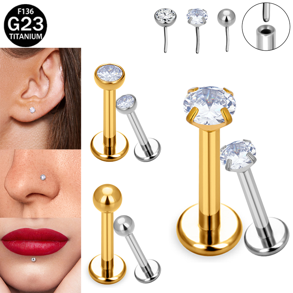 Orecchini a perno labret senza - Body Jewelry Implants recensione e prezzo