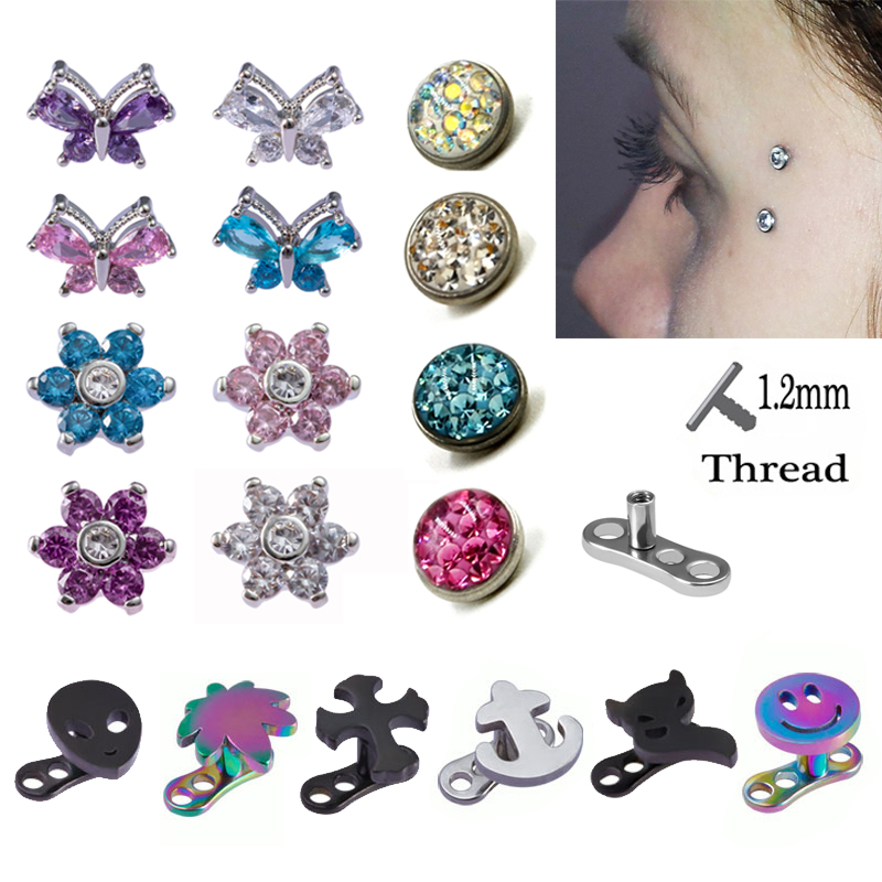 1PC Dermal Anchor Top Piercing - Body Jewelry Implants recensione e prezzo